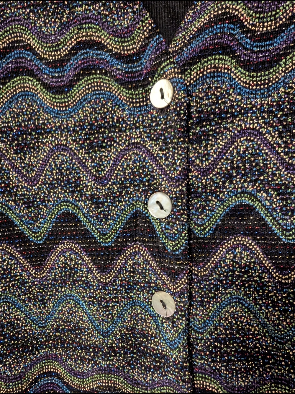 Rabbit Rabbit Rabbit Duster With Metallic Sparkle Wave Pattern - Picture 4 of 8